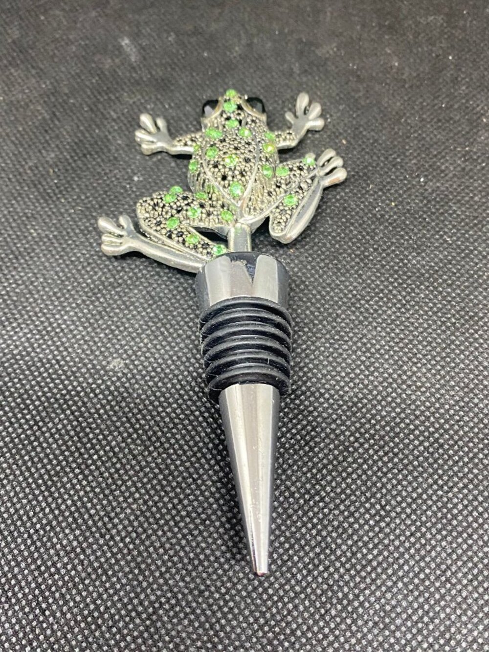 Rhinestone Frog Wine Stopper